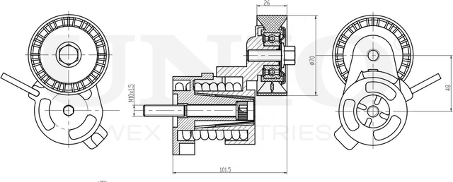 Натяжитель/демпфер ремня (Unio). Артикул TNS-10259