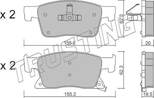Тормозные колодки Trusting передние для Opel Astra K 2015-2026. Артикул 1115.0