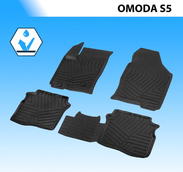 Коврики литьевые Rival для салона Omoda S5 2022-2026. Артикул 60202001