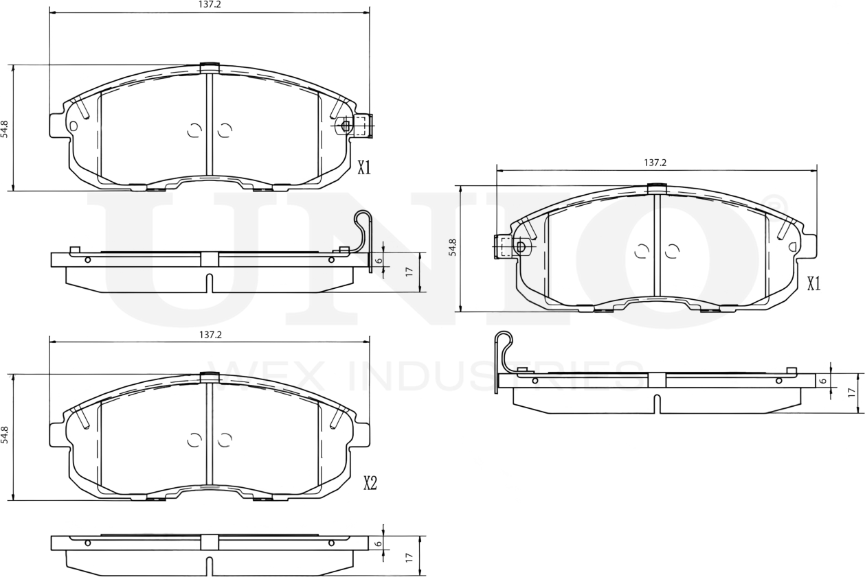 Колодки тормозные дисковые, комплект (Unio). Артикул BRP-20395