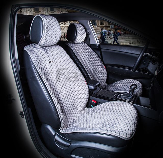 Накидки универсальные CarFashion City на передние сидения авто, цвет Темно-серый/Темно-серый. Артикул 21456