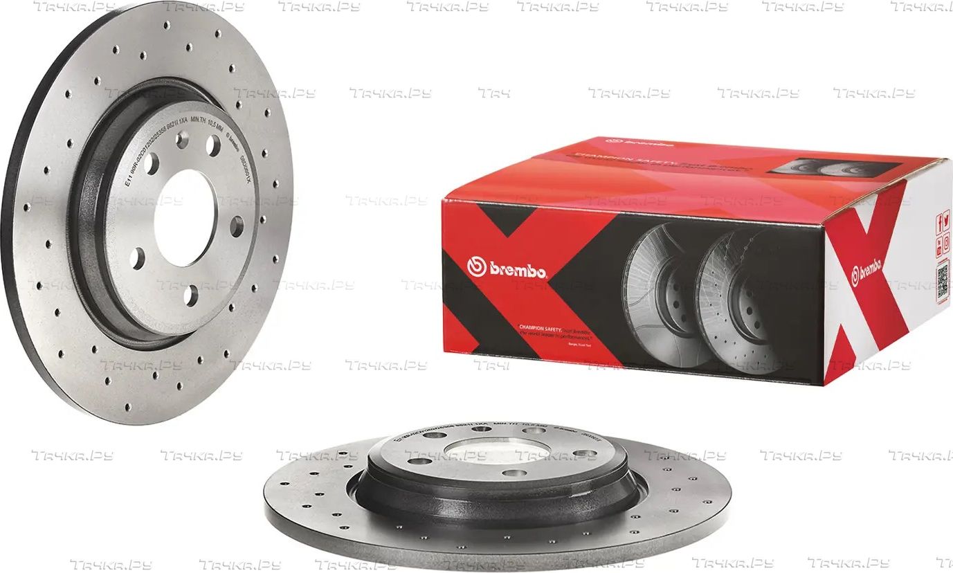 Тормозной диск Brembo XTRA LINE - Xtra задний для Audi A6 allroad IV (C8) 2018-2026. Артикул 08.D060.1X