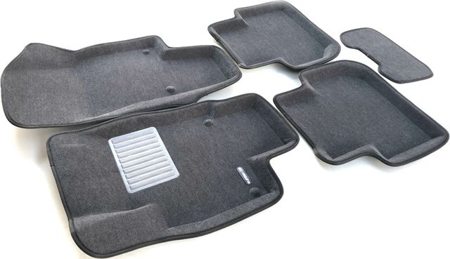 Коврики текстильные Euromat 3D Business для салона (Удлиненные) Volkswagen Tiguan II 2016-2026 Темно-серые. Артикул EMC3D-005415G