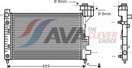 Радиатор охлаждения двигателя AVA ** CLEVER FIT ** для Mercedes-Benz V-Класс I (W638) 1996-2003. Артикул MSA2248