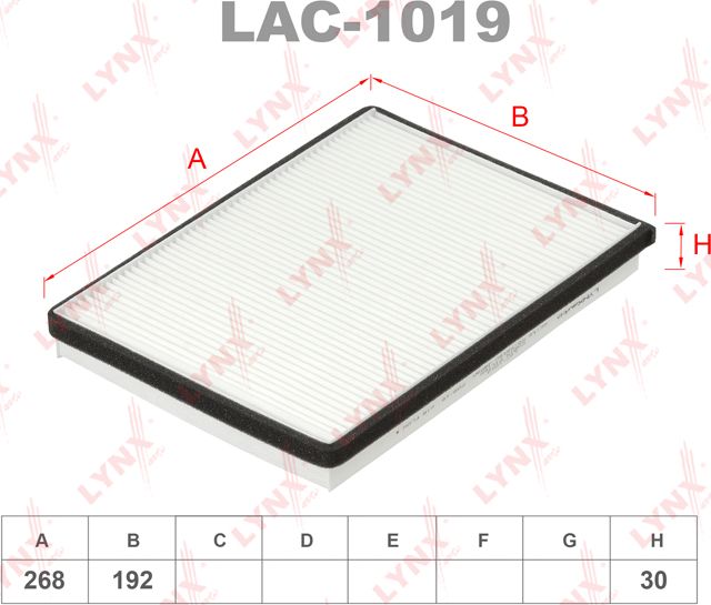 Салонный фильтр LYNXauto. Артикул LAC-1019