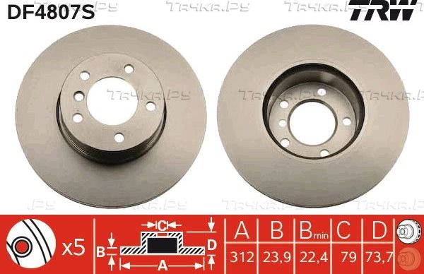 Тормозной диск TRW передний для BMW 1 II (F20/F21) 2011-2019. Артикул DF4807S