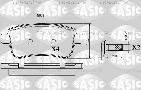 Тормозные колодки Sasic. Артикул 6214023