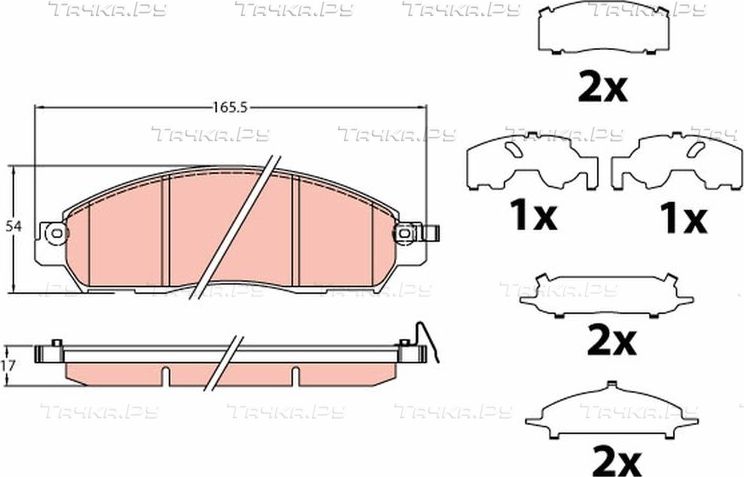 Тормозные колодки TRW. Артикул GDB2182