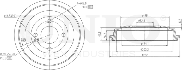 Барабан тормозной (Unio). Артикул BRD-10024