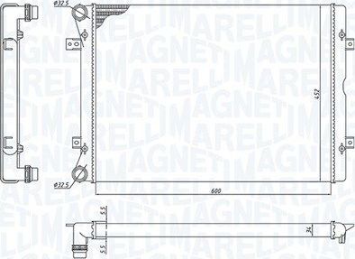 Радиатор охлаждения двигателя Magneti Marelli для SEAT Alhambra I 2002-2010. Артикул 350213196100