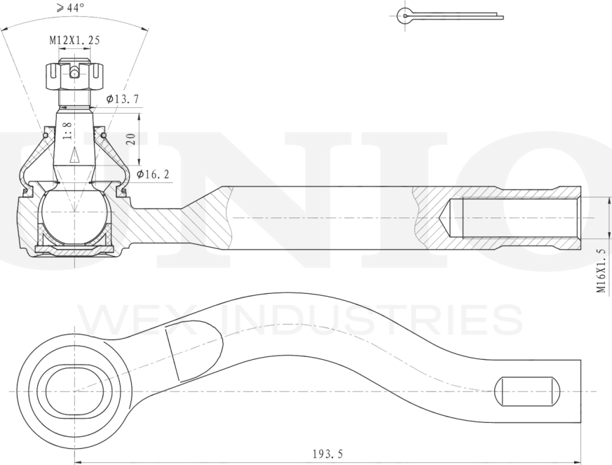 Наконечник рулевой тяги (Unio). Артикул SSP-10151