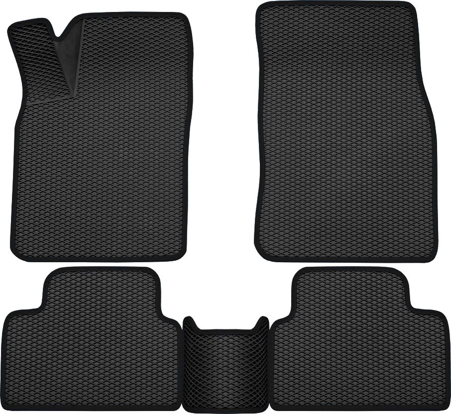 Коврики Rezkon 3D EVA Ромб резиновые для салона Nissan Qashqai II 2014-2026 Черный кант. Артикул 9225020201