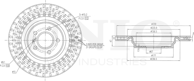 Диск тормозной (Unio). Артикул BRD-20530
