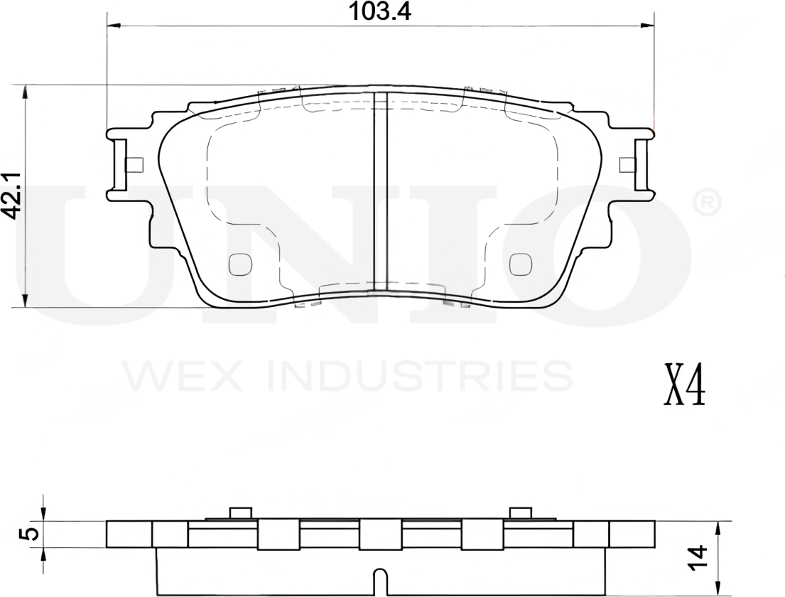 Колодки тормозные дисковые, комплект (Unio). Артикул BRP-20477