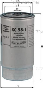 Топливный фильтр Mahle-Knecht. Артикул KC 98/1