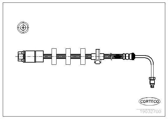Тормозной шланг Corteco передний правый/левый для Peugeot 406 I 1996-2004. Артикул 19032700