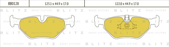 Колодки тормозные дисковые | зад | (Blitz) Blitz. Артикул BB0128