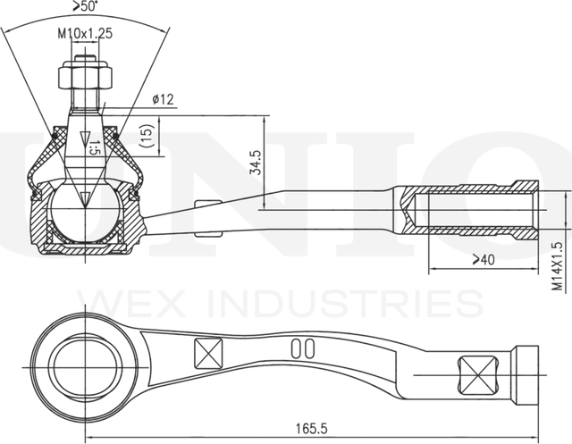 Наконечник рулевой тяги (Unio). Артикул SSP-10146