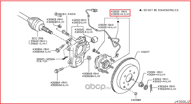 Ступица колеса Nissan. Артикул 432021LA0A