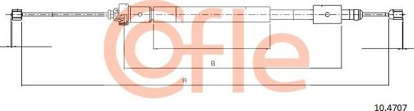 Трос ручника (тросик ручного тормоза) Cofle. Артикул 92.10.4707
