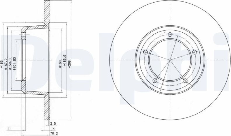Тормозной диск Delphi. Артикул BG2297