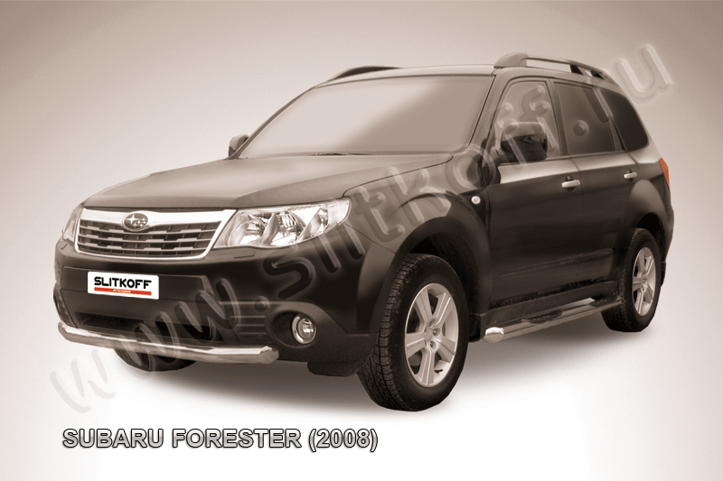 Защита Slitkoff переднего бампера d76 для Subaru Forester III 2008-2012. Артикул SF010