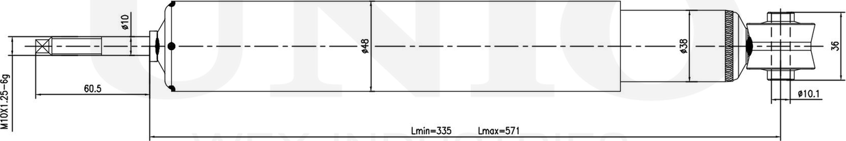 Амортизатор подвески (Unio). Артикул SAB-10404
