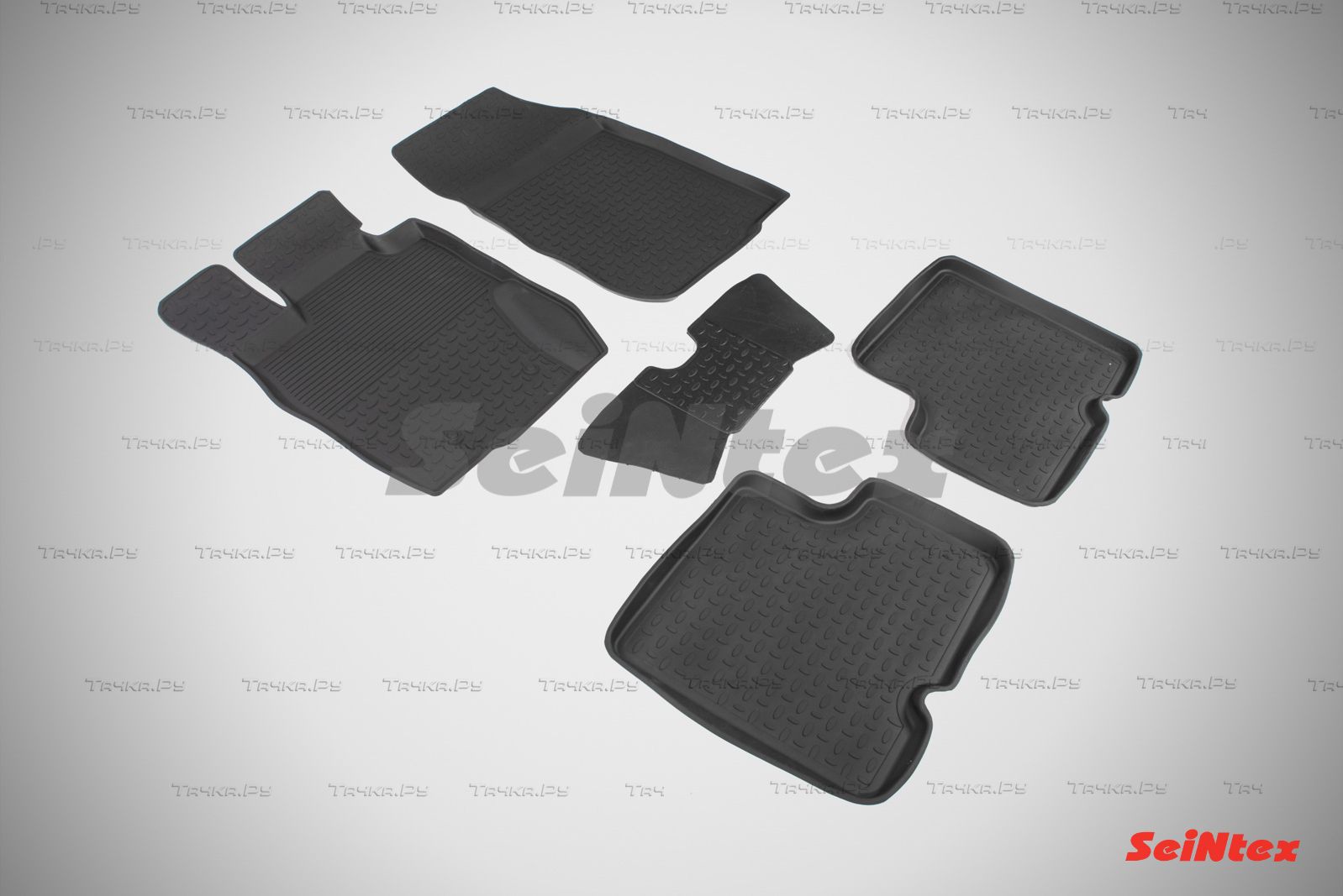 Коврики резиновые Seintex с высоким бортиком для салона Nissan Terrano III 2014-2026. Артикул 85961