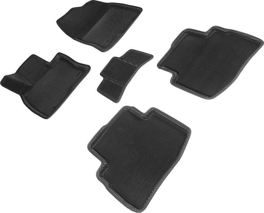 Коврики Seintex 3D EVA Соты для салона Mazda CX-9 II 2018-2026 ЧЕРНЫЕ. Артикул 95419