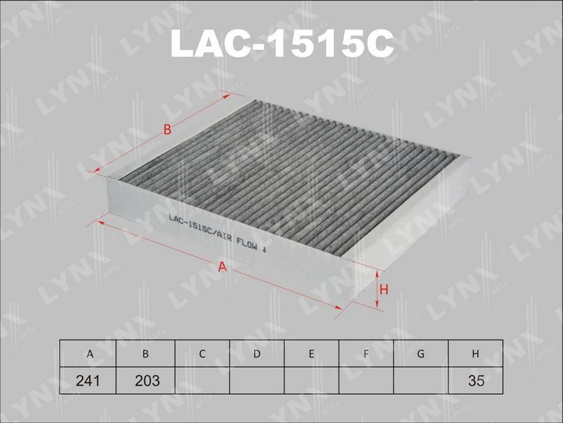 Салонный фильтр LYNXauto. Артикул LAC-1515C