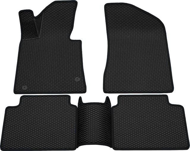 Коврики Rezkon 3D EVA ромб резиновые для салона Kia K5 2020-2026 Черный кант. Артикул 9221065101