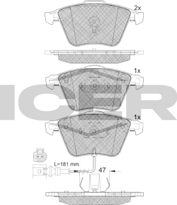 Тормозные колодки Icer. Артикул 182148