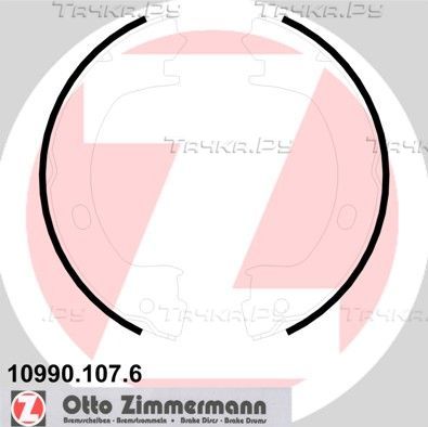 Тормозные колодки (стояночная тормозная система) Zimmermann задние для Chrysler PT Cruiser 2000-2010. Артикул 10990.107.6
