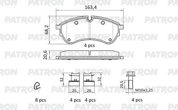 Тормозные колодки Patron. Артикул PBP242