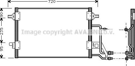 Радиатор кондиционера (конденсатор) AVA (алюминий). Артикул AI5140