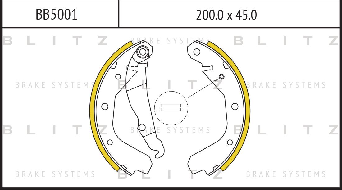 Колодки тормозные OPEL KADETT A/VECTRA A -95 1.2-2.0 задн.барабан. (Blitz). Артикул BB5001