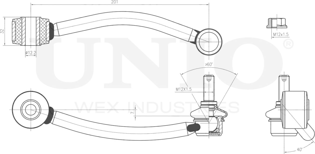 Тяга/стойка стабилизатора (Unio). Артикул SSP-50182
