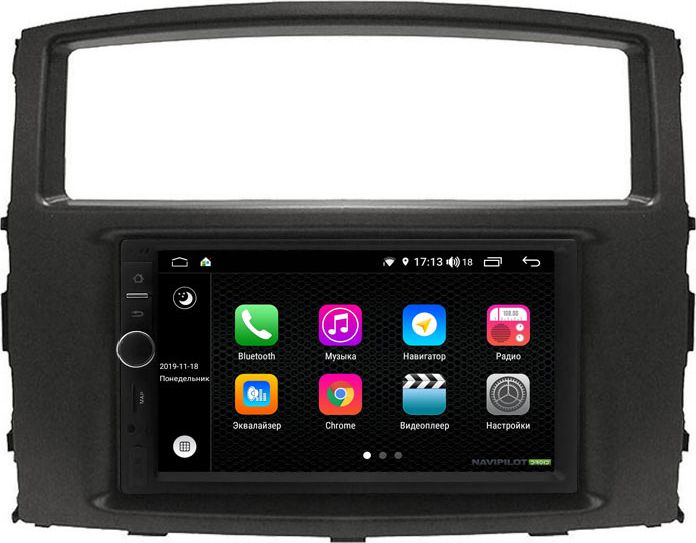 Установочный комплект: головное устройство NaviPilot 2DIN с экраном 7" Android 9, DSP, аппаратные кнопки, энкодер для Mitsubishi Pajero IV 2006-2014. Артикул NPD9L-WR-837-07  P4