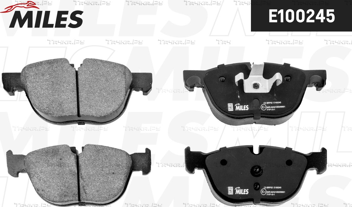 Тормозные колодки Miles (Semi-Metallic) передние для BMW X5 III (F15) 2013-2018. Артикул E100245