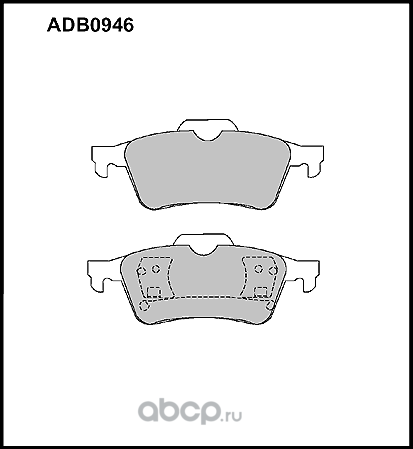 Колодки тормозные FORD Focus 2 MAZDA 3 VOLVO OPEL Vectra C задние (4шт.) ALLIED (Allied Nippon). Артикул ADB0946