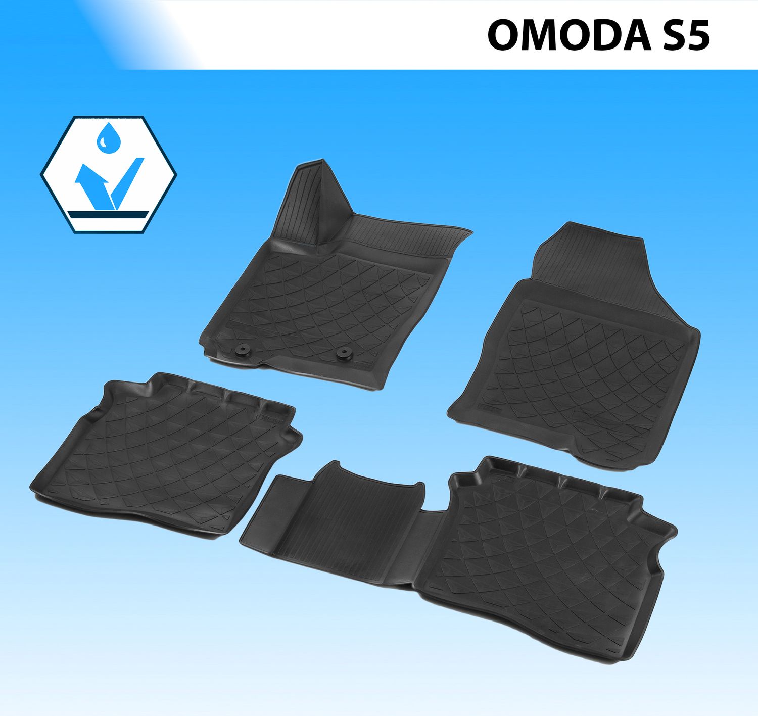 Коврики в салон автомобиля Rival для Omoda S5 седан 2022-2026. Артикул 10202001