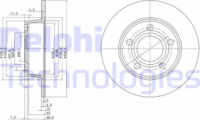 Тормозной диск Delphi. Артикул BG3672