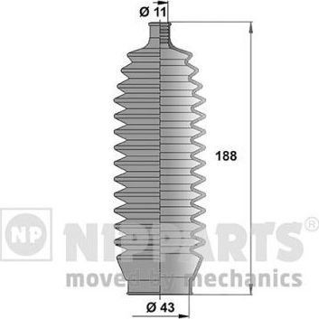 Пыльник рулевой рейки (комплект) Nipparts. Артикул J2855000