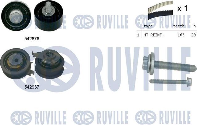 Ремень ГРМ с роликами (комплект) Ruville для Audi A3 IV (8Y) 2019-2026. Артикул 550495