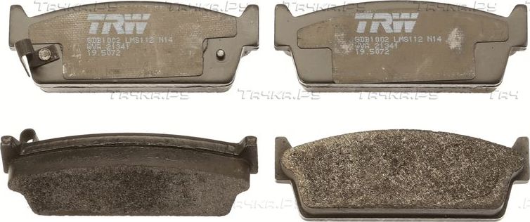Тормозные колодки TRW задние для Nissan Maxima U11 1986-1988. Артикул GDB1002