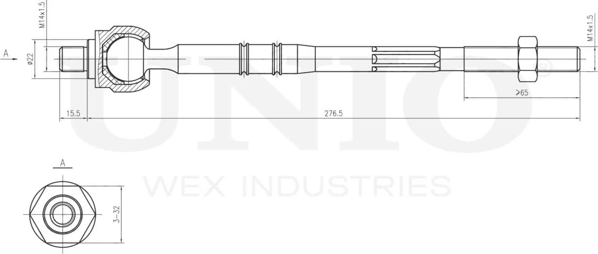 Тяга рулевая (Unio). Артикул SSP-30078