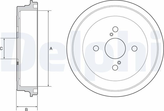 Тормозной барабан Delphi для Toyota Yaris III 2010-2014. Артикул BF547