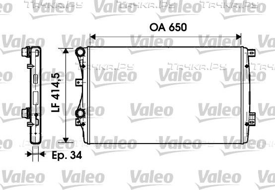 Радиатор охлаждения двигателя Valeo для Volkswagen Caddy III 2004-2015. Артикул 732872