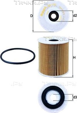 Масляный фильтр Mahle-Knecht для Fiat 500X I 2014-2026. Артикул OX 175D