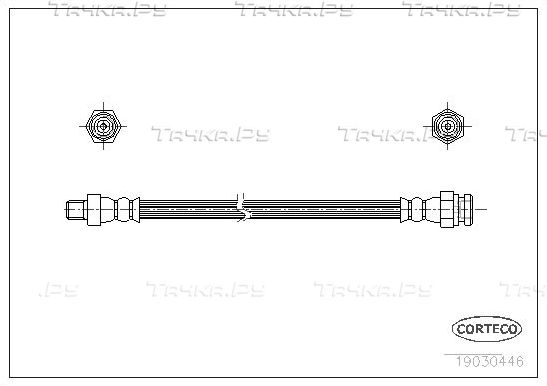 Тормозной шланг Corteco передний внешний для Mitsubishi Galant VI 1989-1992. Артикул 19030446